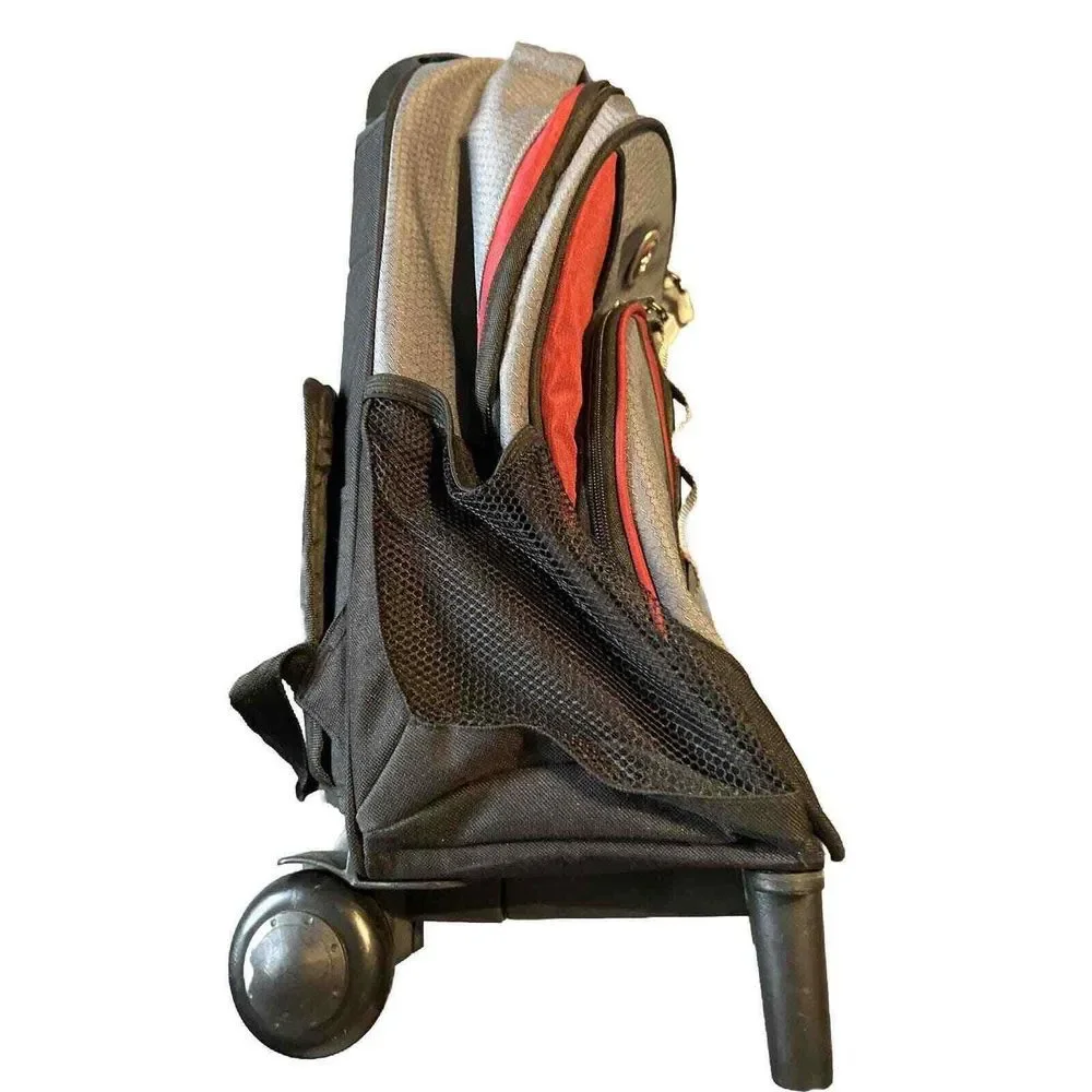 California Pak Backpack / Carry-On Bag on Wheels in Red,‎ Black & Gray